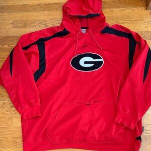 XXL Georgia Bulldogs Nike Red and Black Men's Hoodie Dri-Fit